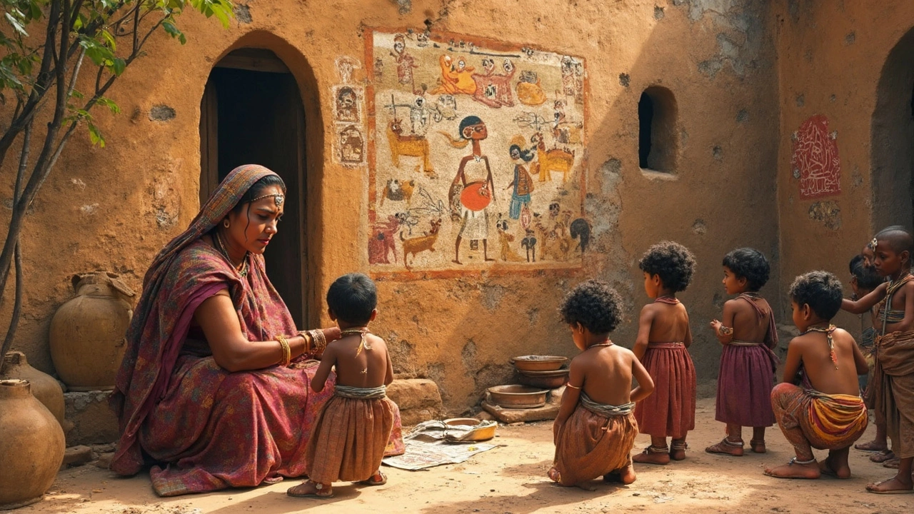 Warli Art: Folk Stories in White and Red